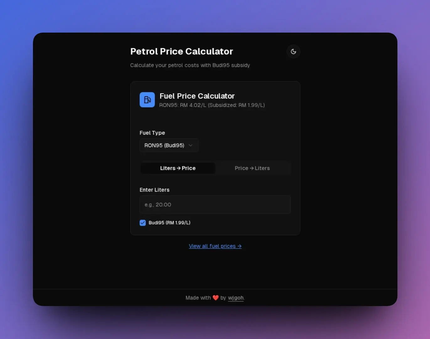 Fuel Calculator screenshot 1